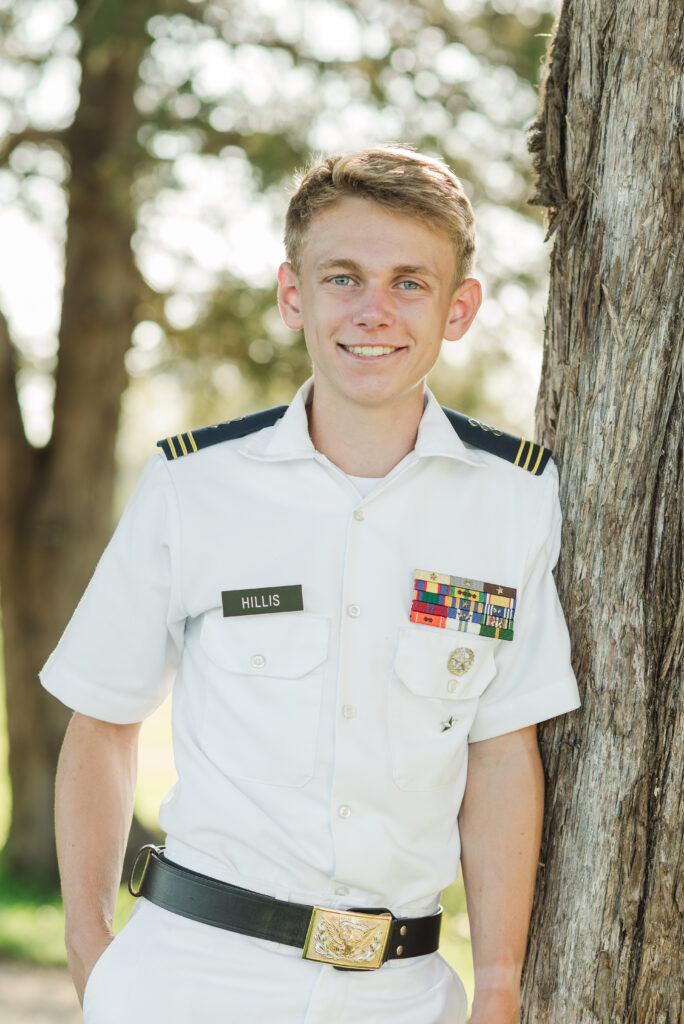 senior portrait in military uniform
