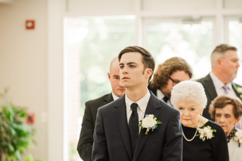 groom in line at ceremony