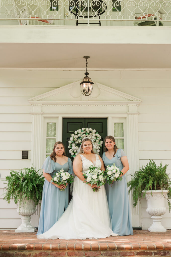 bride with bridesmaids at Virginia Cliffe Inn