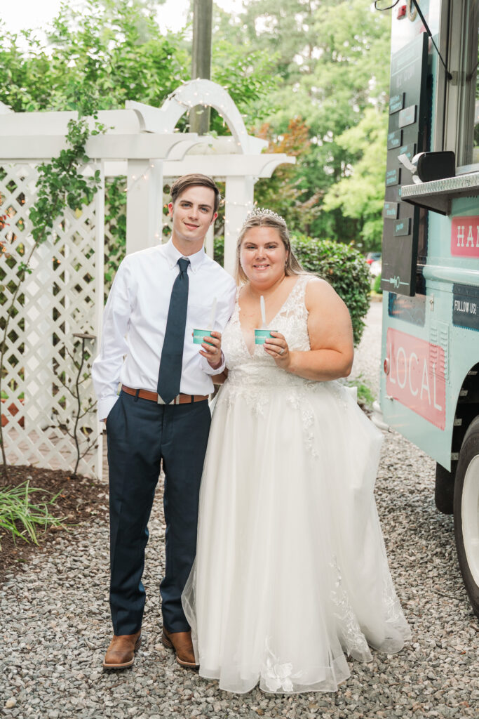 Bride and Groom at Ice Cream Truck