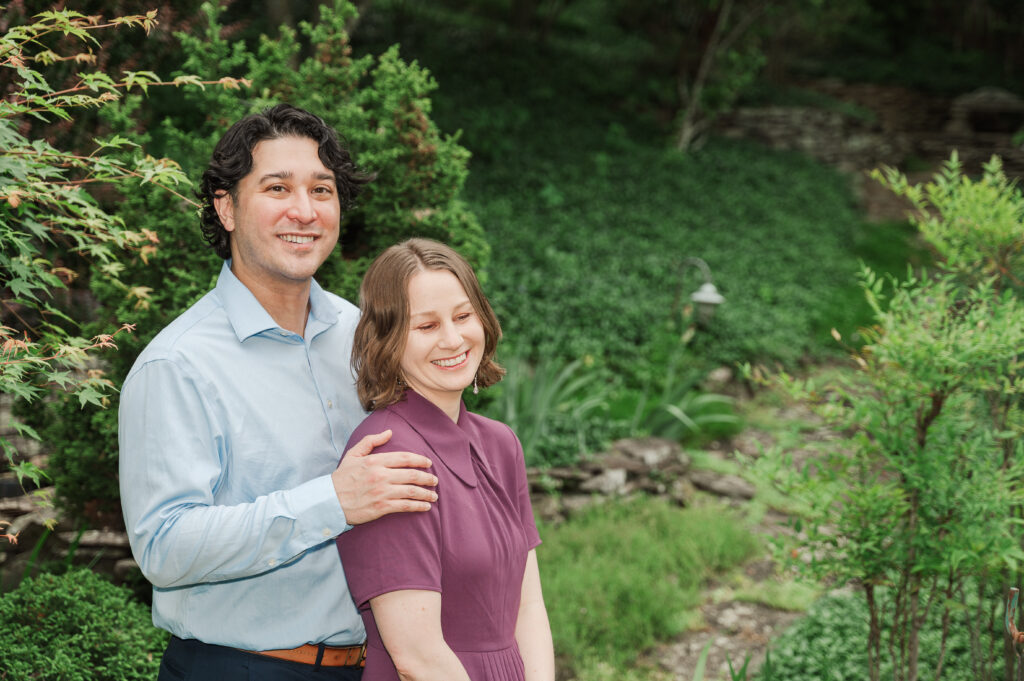 Close-up of engaged couple.