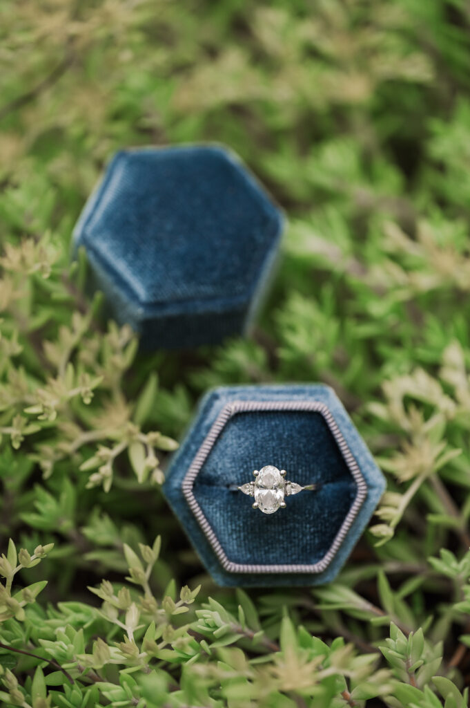 Close-up of engagement ring