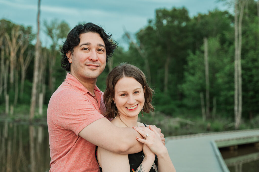 Close-up of Chelsea and Alex on the boardwalk