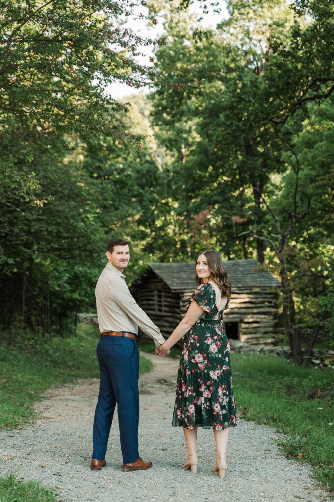couple looking back at camera