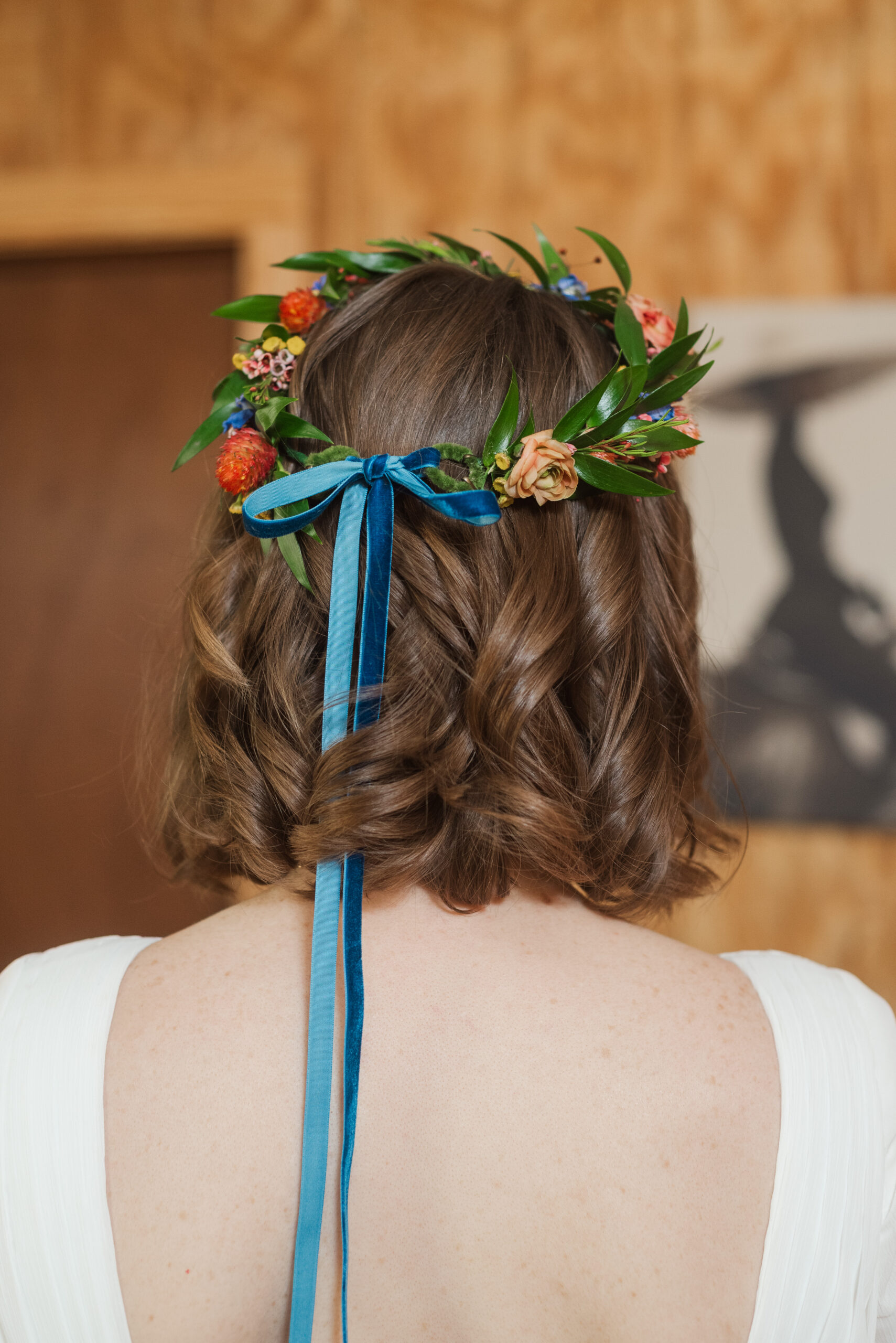 bride's flower crown