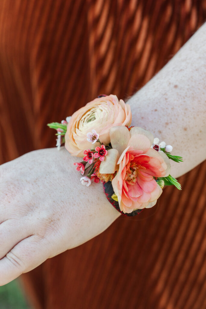 bridesmaid's flower cuff bracelet
