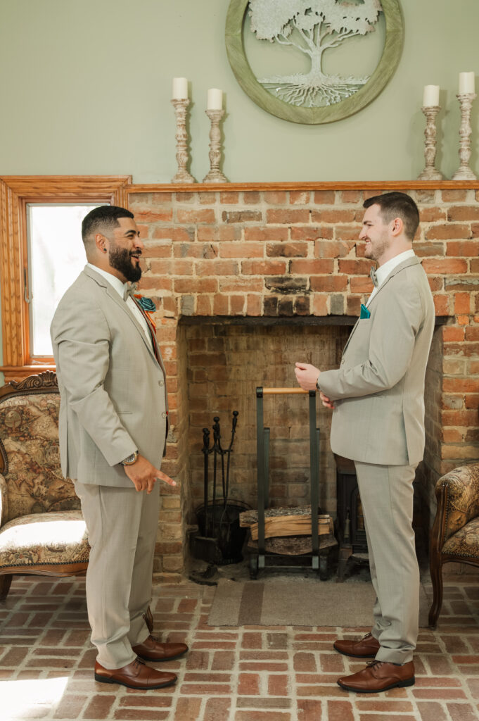 Groom Devin with his best man before the ceremony.