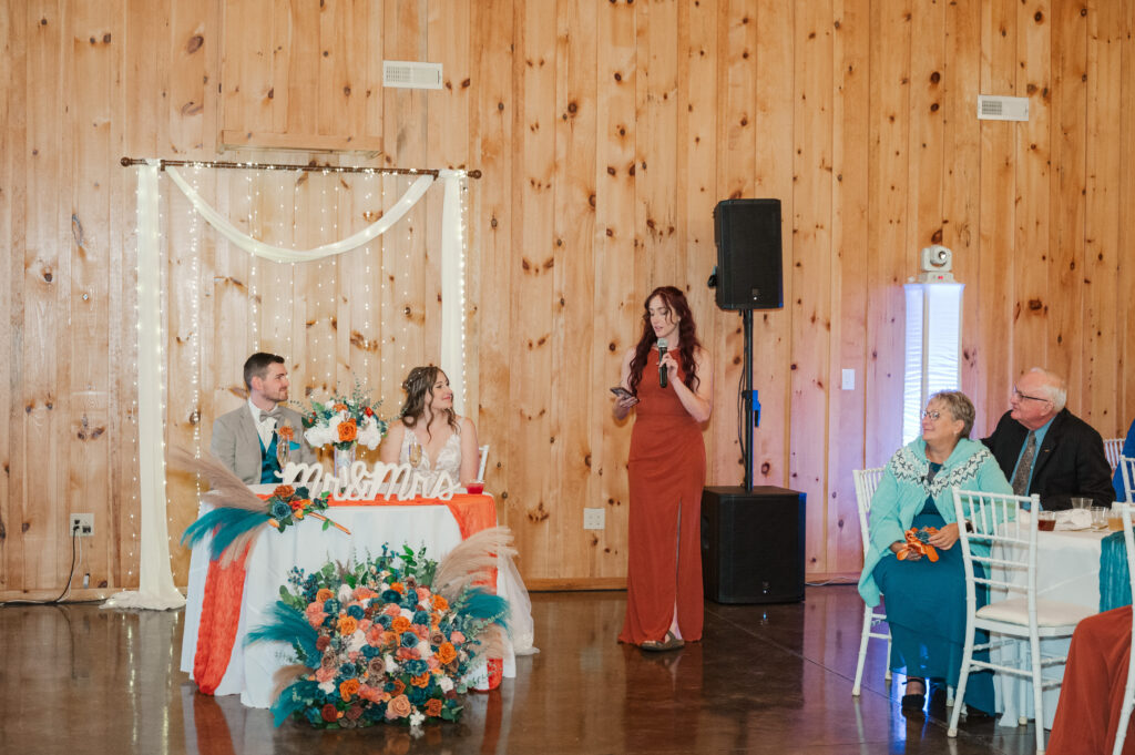wedding toasts during reception