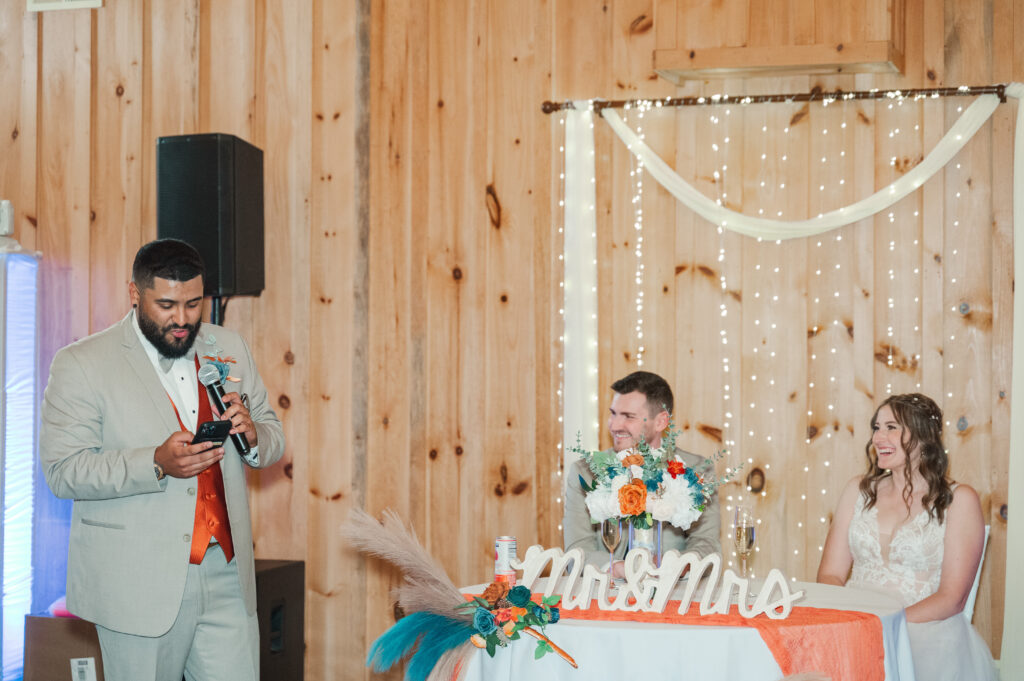 wedding toasts during reception