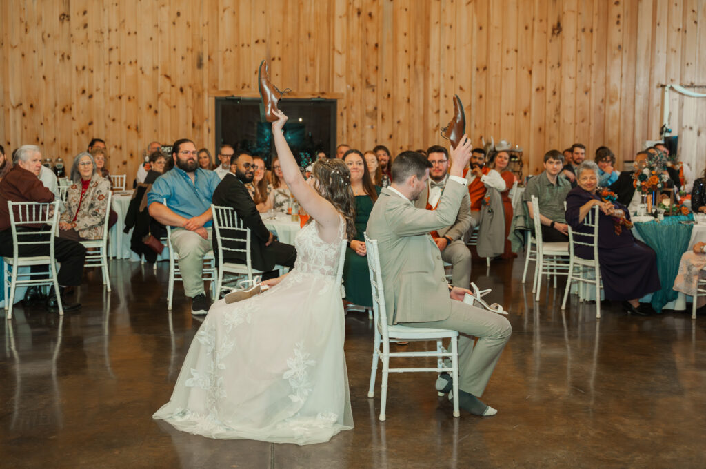 shoe game during wedding reception
