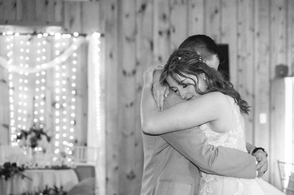 private last dance for bride and groom at end of reception