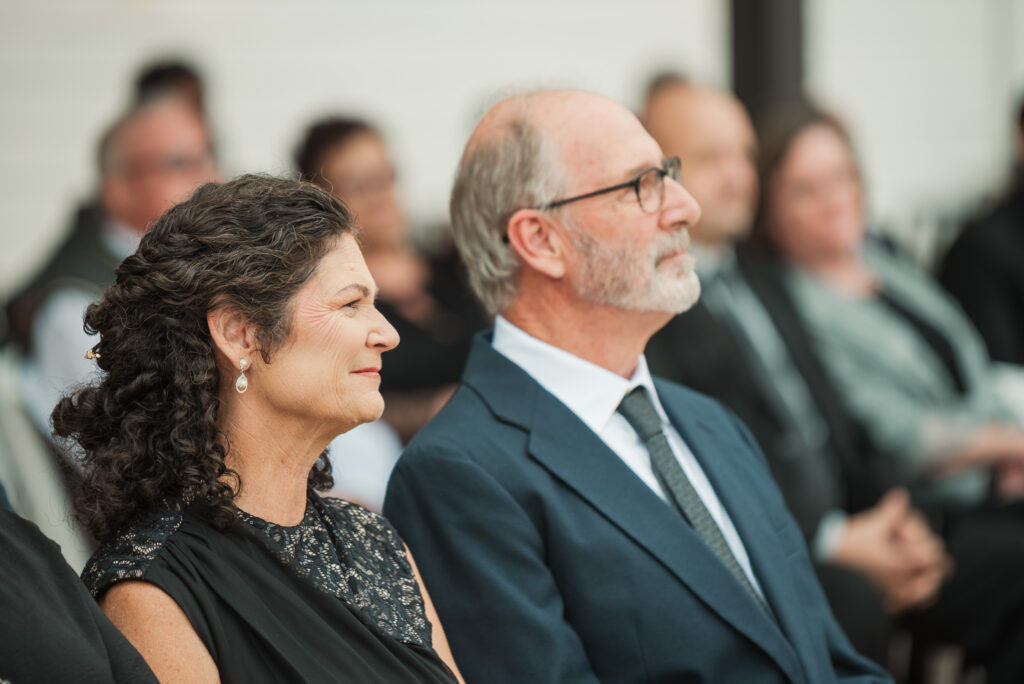 bride's parents at ceremony