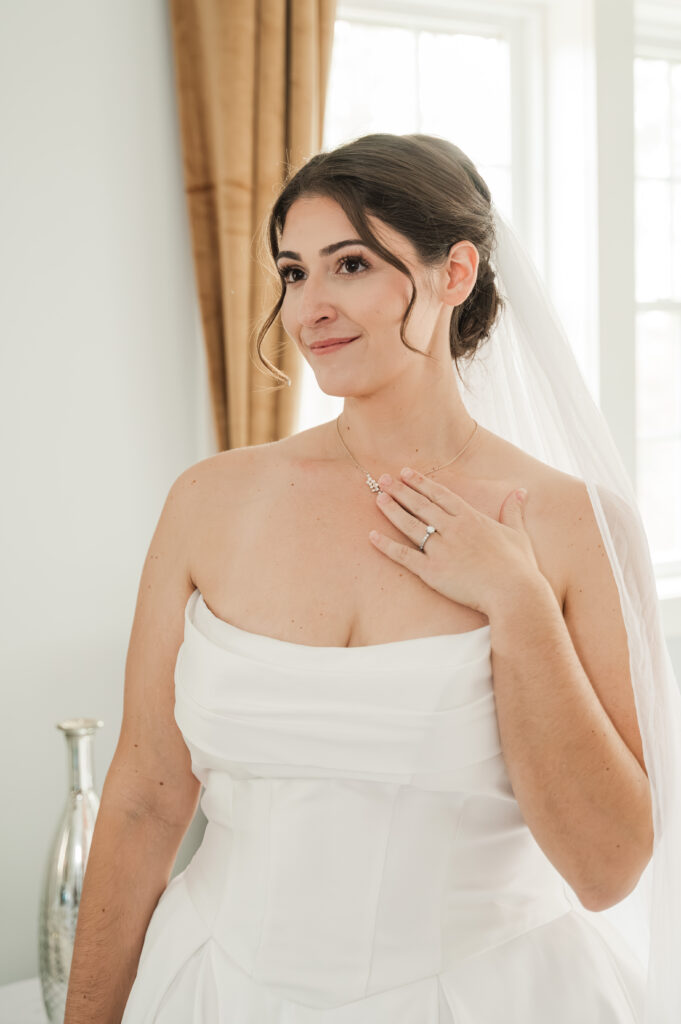 bride with necklace