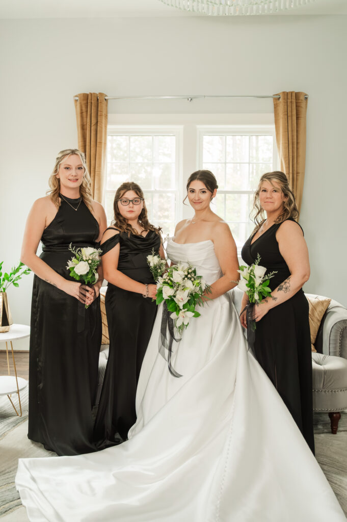 bride with bridesmaids