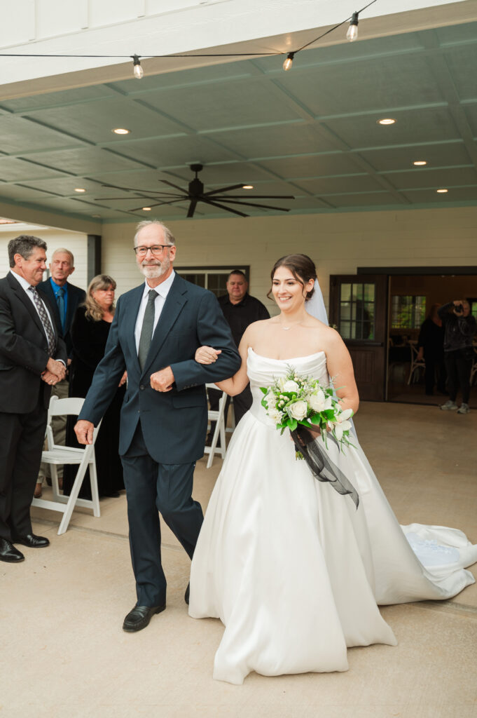 bride coming down the aisle