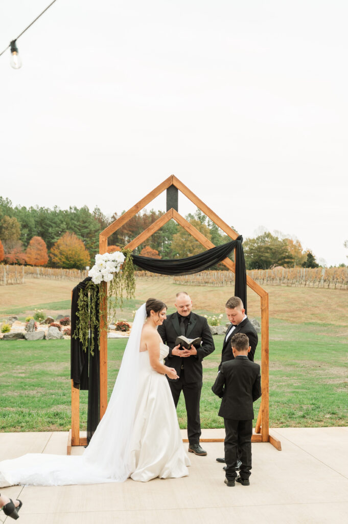 bride and groom at ceremony