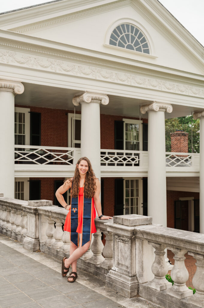 Emily on the terrace in front of Pavilion II