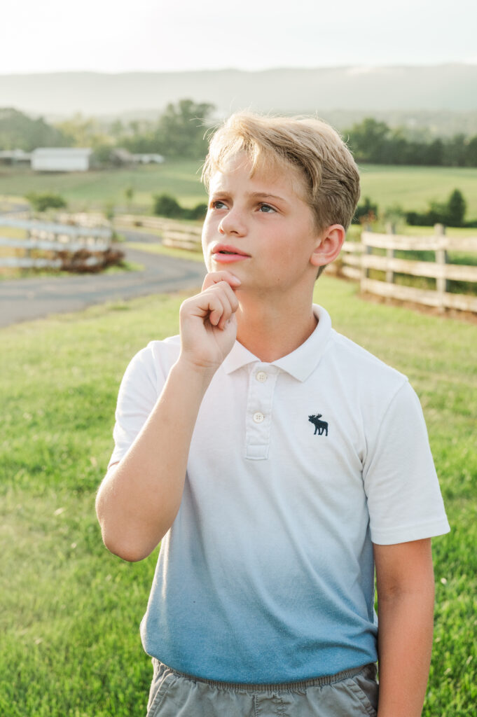 grandson making silly faces