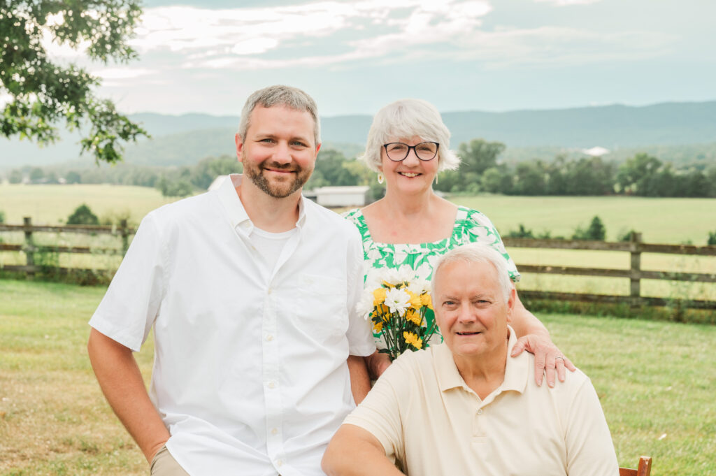son with parents after thunderstorms cleared