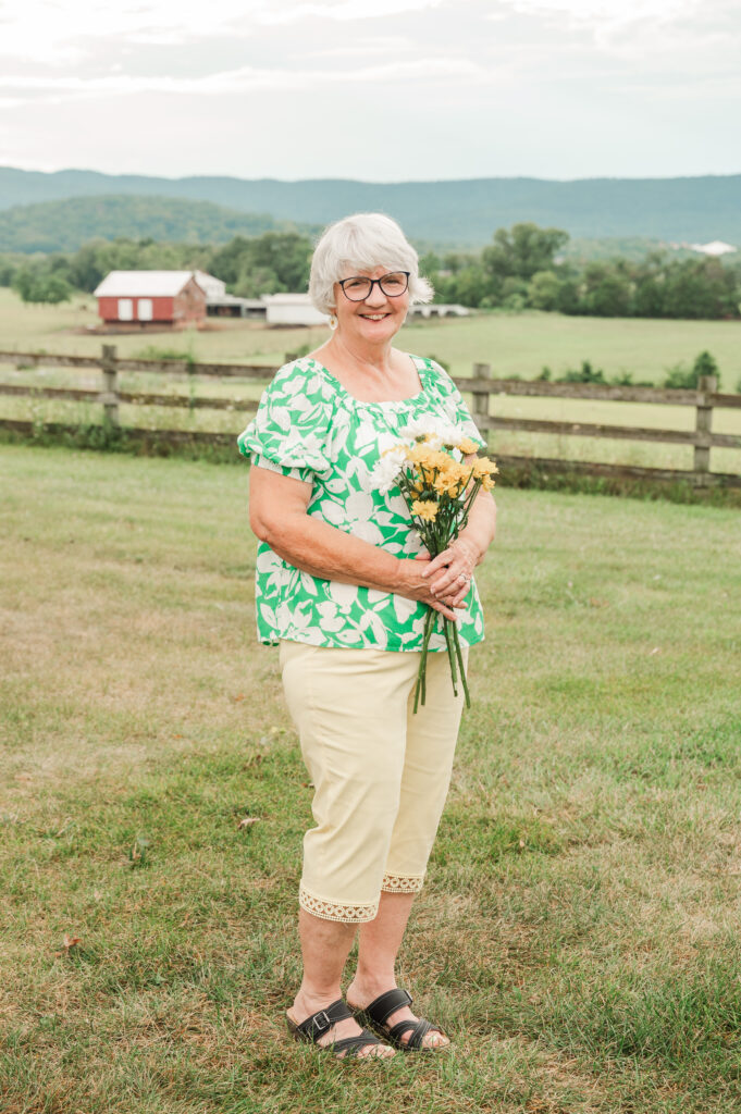 grandmother portrait during Golden hour in Elkton, Virginia, after a summer rainstorm