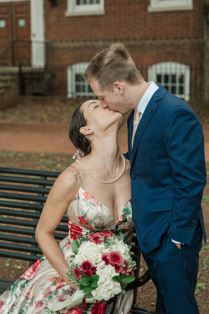 sarah-and-nicholas kissing after -eloping