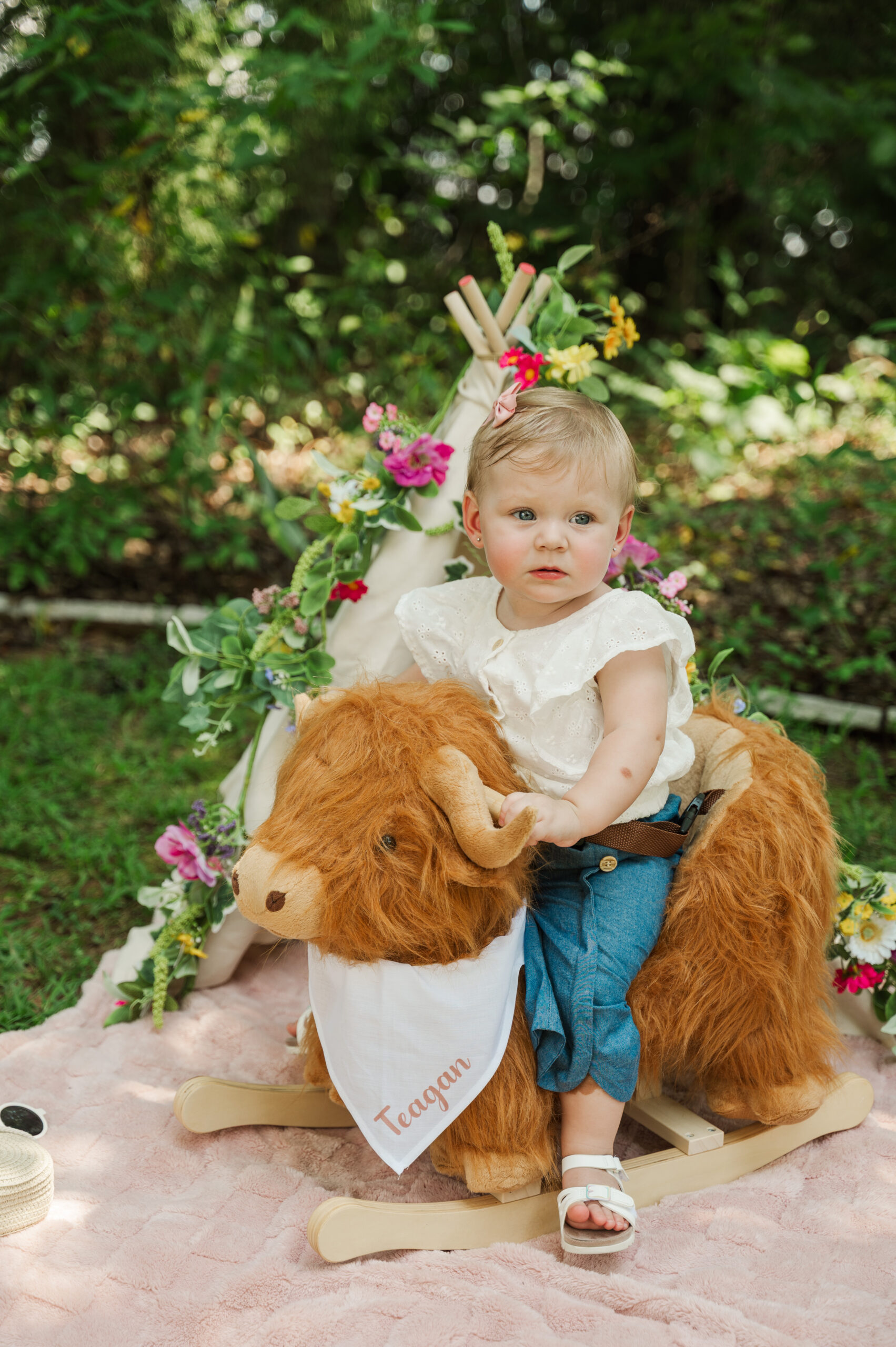 Teagan on her rocking cow