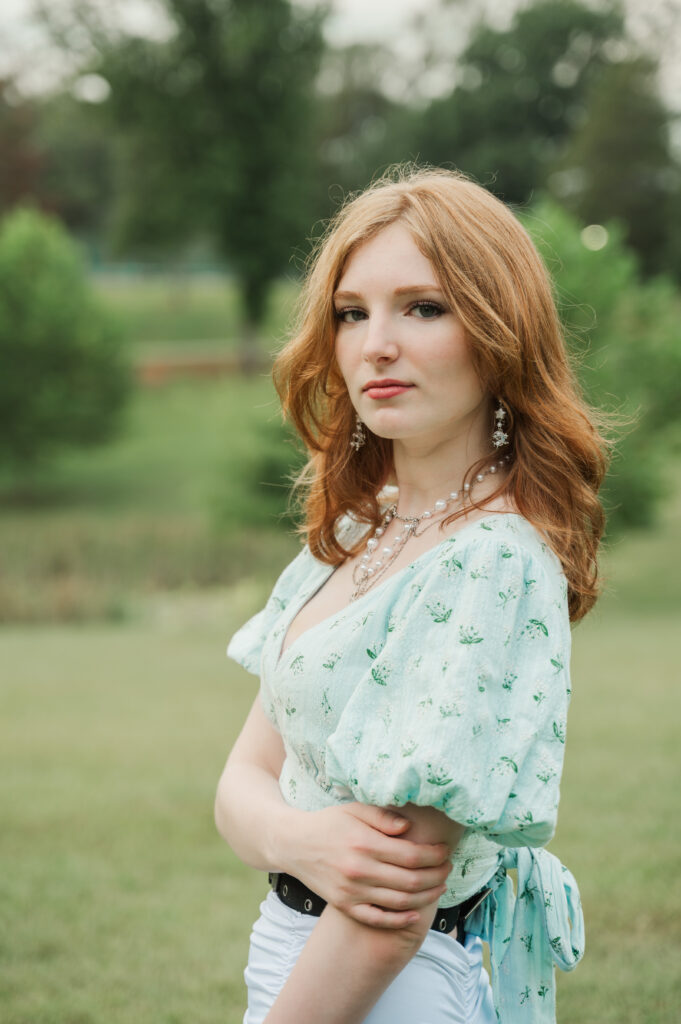 Close up portrait of Raichyl in her first outfit