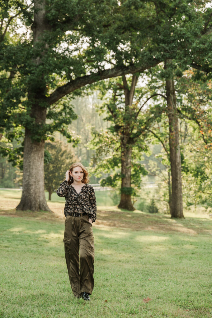 Raichyl walking on the grounds of Miller School