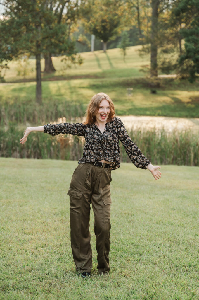Raichyl goofing off during her senior session