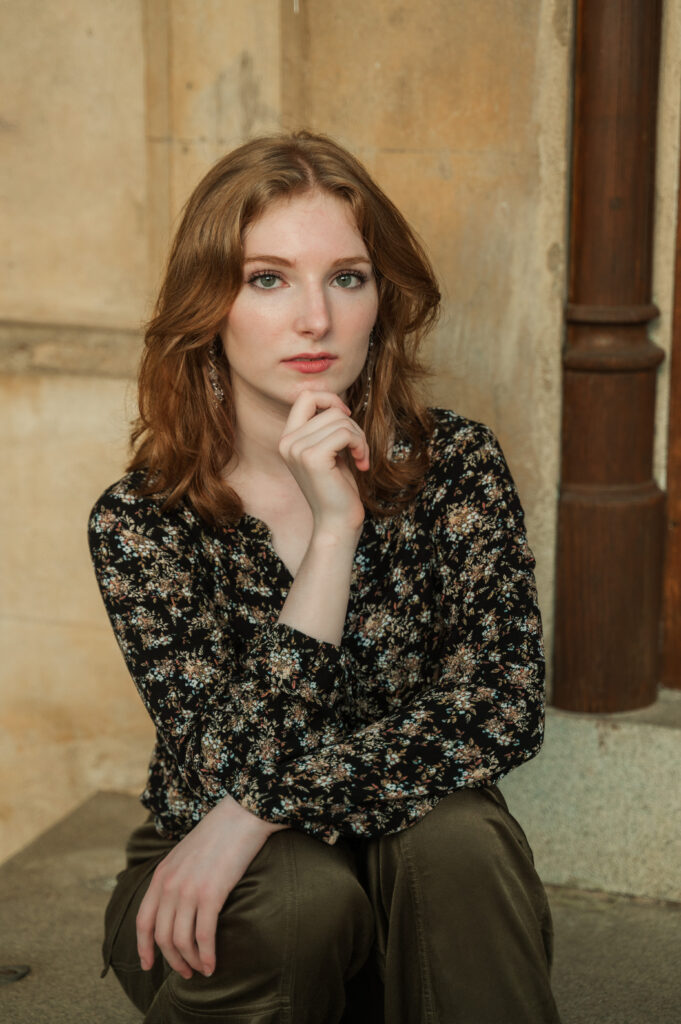 Serious portrait of Raichyl during her senior session