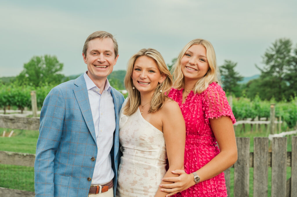 Lucy with her sister and uncle