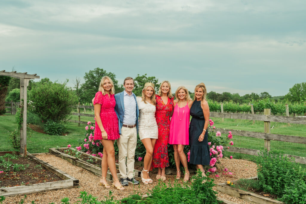 group photo at UVA graduation party