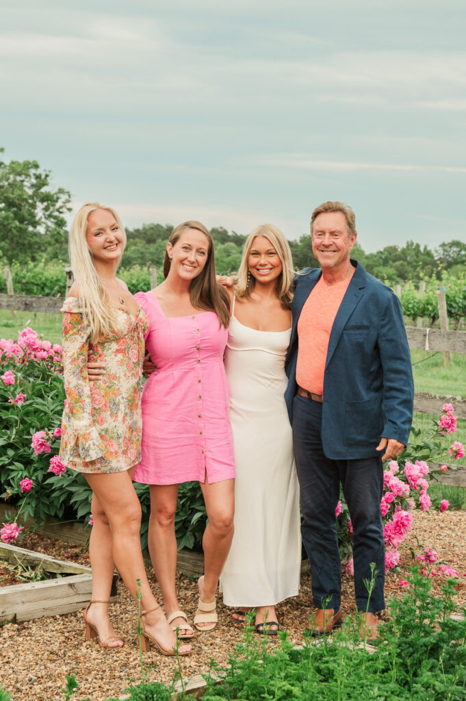 Family portrait during graduation party