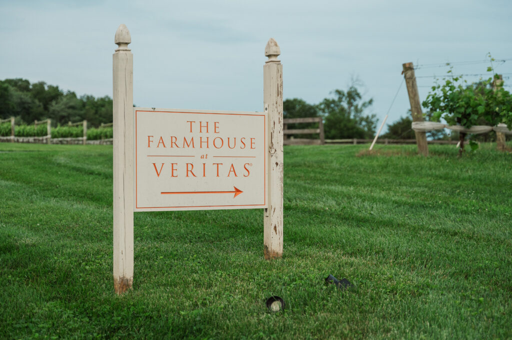 The Farmhouse at Veritas sign