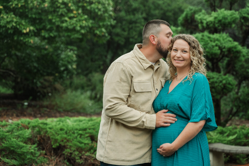 Soft natural light maternity portraits taken at Tanglewood Park, Clemmons, North Carolina.
