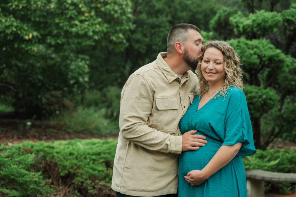 Soft natural light maternity portraits taken at Tanglewood Park, Clemmons, North Carolina.