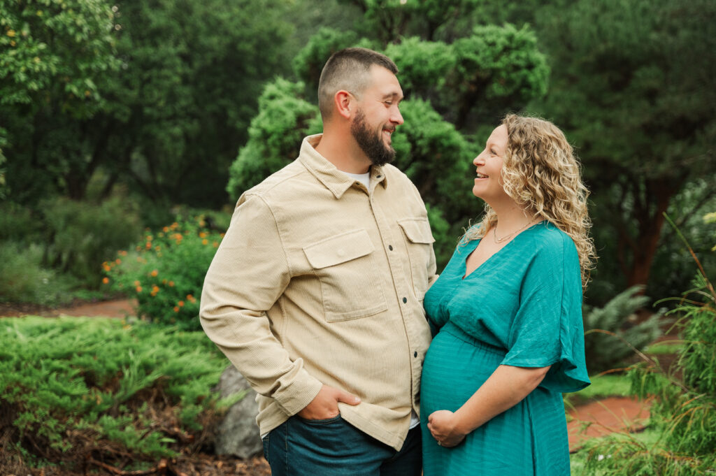 Soft natural light maternity portraits taken at Tanglewood Park, Clemmons, North Carolina.