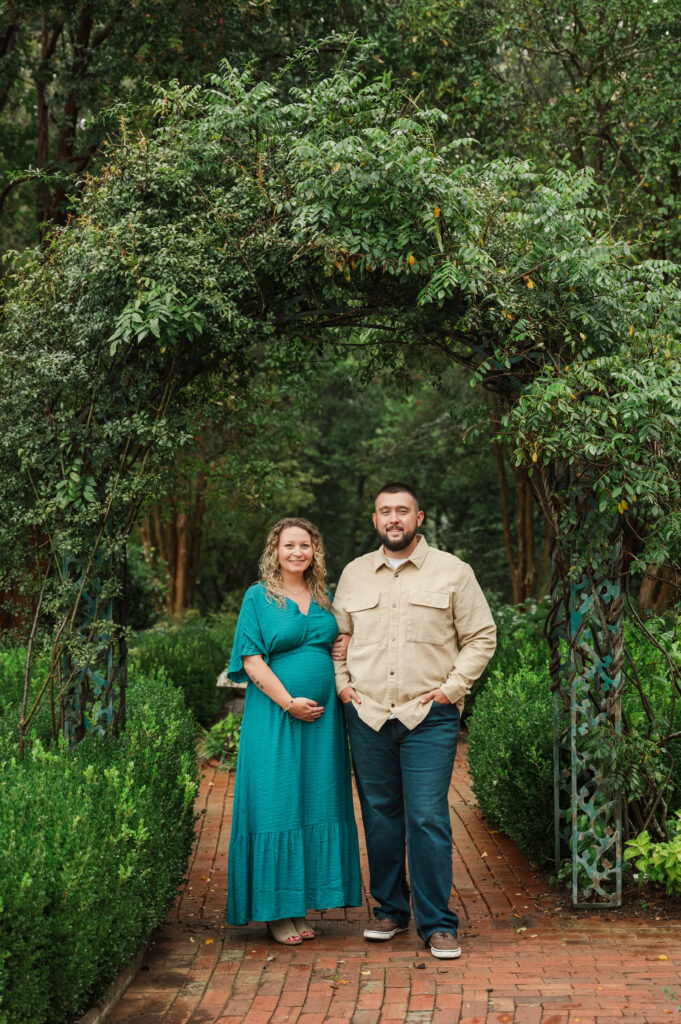 Soft natural light maternity portraits taken at Tanglewood Park, Clemmons, North Carolina.