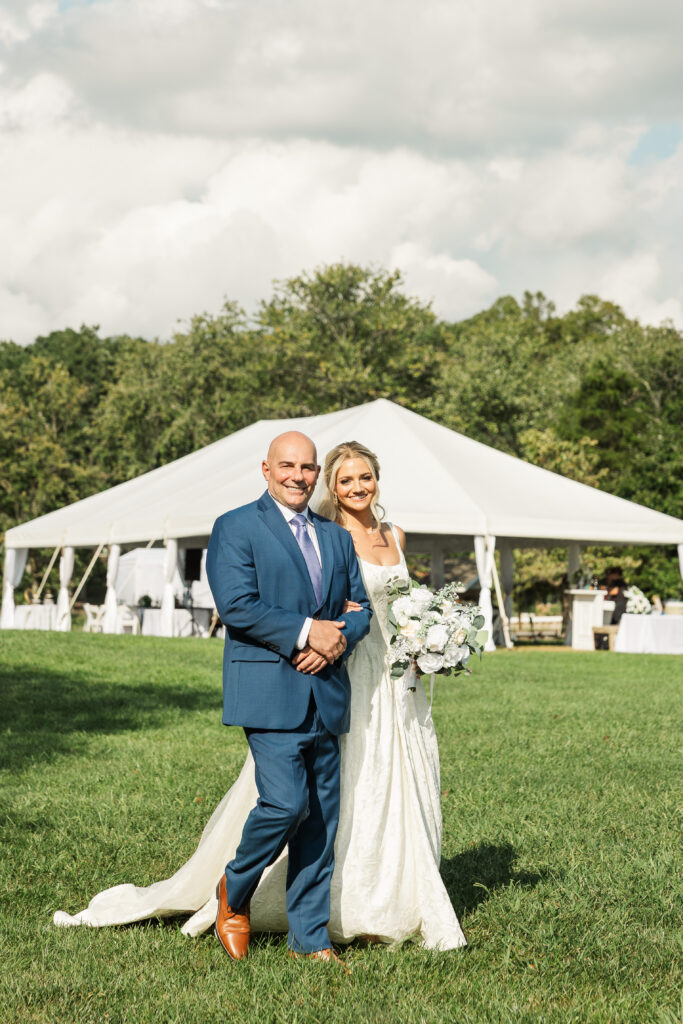Jordan's dad walking her to her wedding