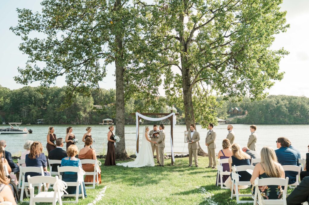 wedding ceremony at Lake Anna