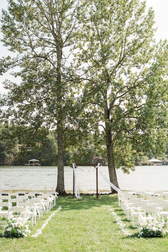 wedding ceremony details at Seay Point