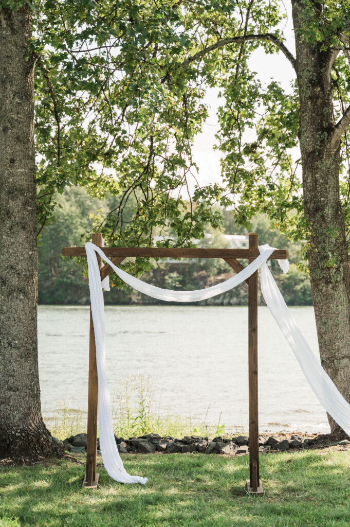 wedding arbor lakeside at Seay Point