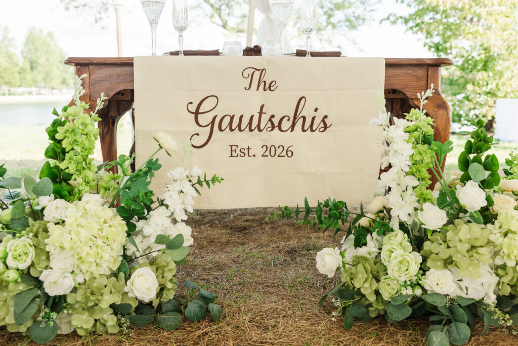 sweetheart table at reception