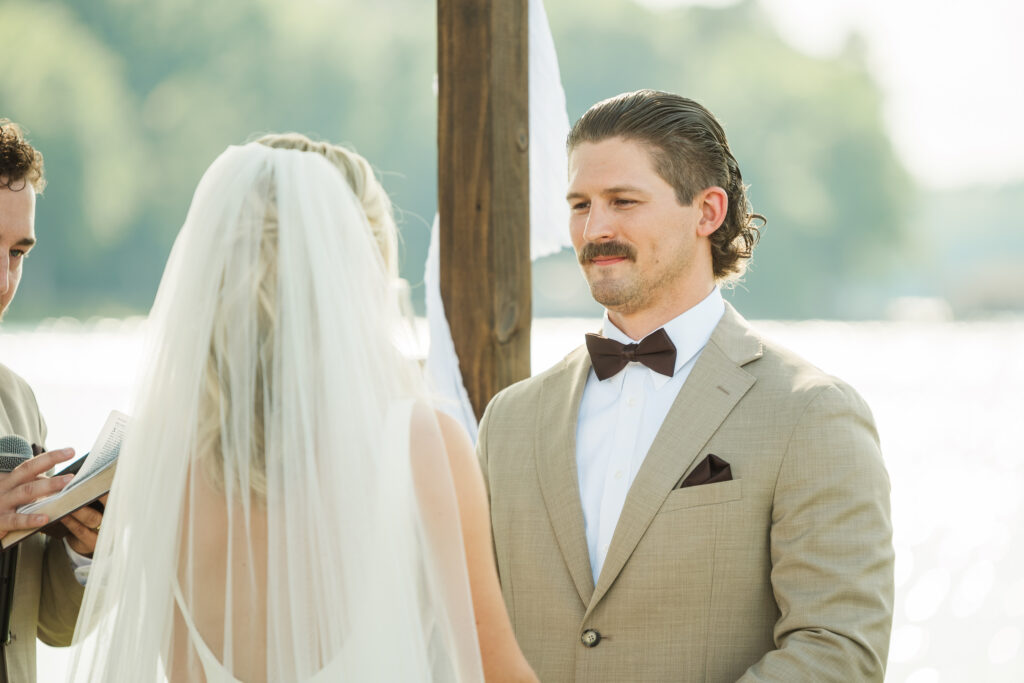 Ian gazing at this bride during their ceremony