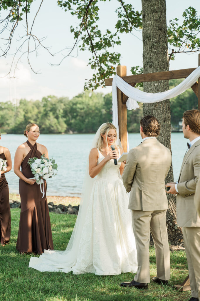 Jordan reciting her vows